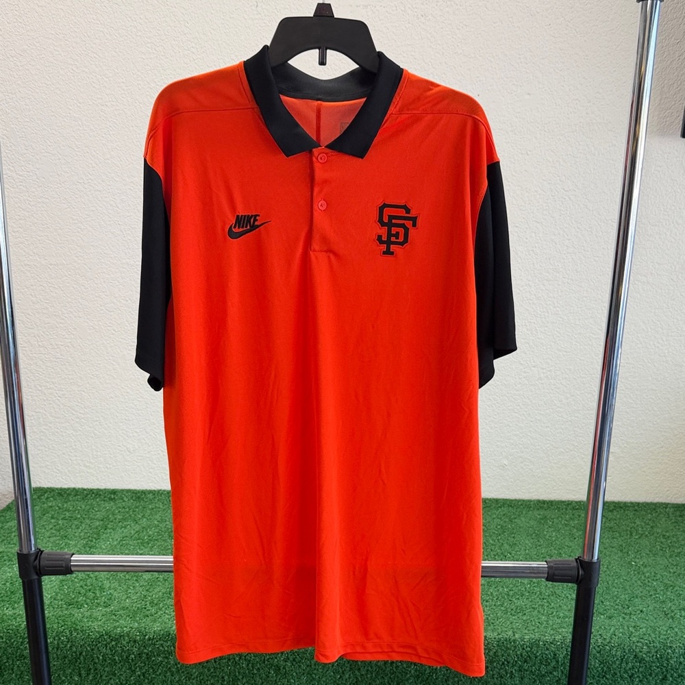 Nike Men’s Orange and Black SF Giants Polo Shirt. Tags are with shirt. New